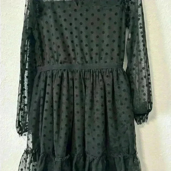 BCBG GIRLS Girls' Flocked Mesh black Dress size 6 - Picture 3 of 6